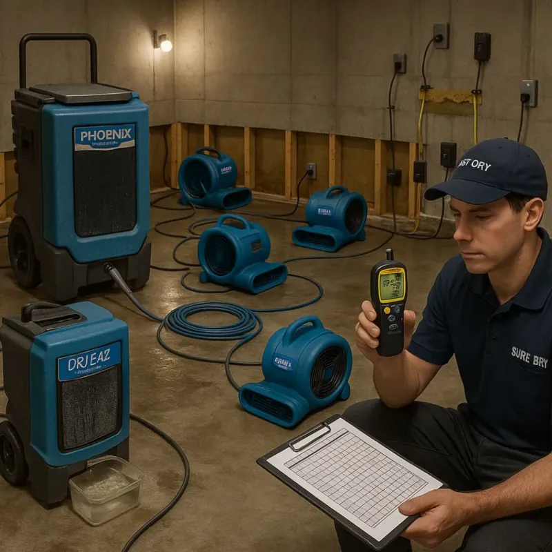 Structural Drying and Dehumidification process in Murrieta, CA